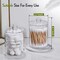 AOZITA 3 Pack Qtip Holder Dispenser for Cotton Ball, Cotton Swab, Cotton Round Pads, Floss - 10 oz Clear Plastic Apothecary Jar Set for Bathroom Canister Storage Organization, Vanity Makeup Organizer